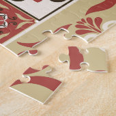 Trendy Marsala Marokkaanse Tegel Pattern Legpuzzel (Zijkant)