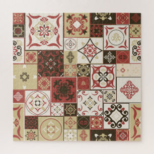 Trendy Marsala Marokkaanse Tegel Pattern Legpuzzel