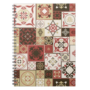 Trendy Marsala Marokkaanse Tegel Pattern Notitieboek