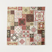 Trendy Marsala Marokkaanse Tegel Pattern Wandkleed (Voorkant (horizontaal))