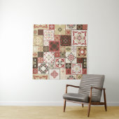 Trendy Marsala Marokkaanse Tegel Pattern Wandkleed (In Situ (horizontaal))