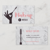 Trendy Mascara Makeup Artist Marble Visitekaartjes (Voorkant / Achterkant)