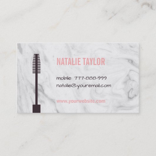 Trendy Mascara Makeup Artist Marble Visitekaartjes (Achterkant)