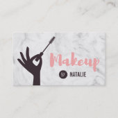 Trendy Mascara Makeup Artist Marble Visitekaartjes (Voorkant)