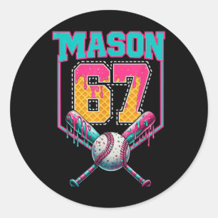 Trendy Mason 67 Mem Ijs Drip Bysebyll Verjaardag Ronde Sticker