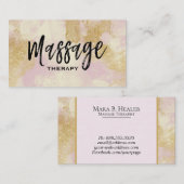 ** Trendy Massage Therapeut GrungeLavender Gold Visitekaartje (Voorkant / Achterkant)
