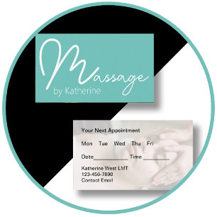 Trendy massage therapie afspraak visitekaartjes