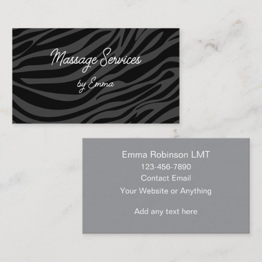 Trendy massageservices visitekaartjes  (Voorkant / Achterkant)
