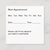 Trendy Massagetherapeut Afspraak Vierkante Visitekaartje (Achterkant)