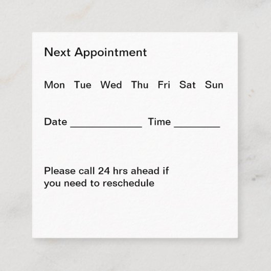 Trendy Massagetherapeut Afspraak Vierkante Visitekaartje (Achterkant)