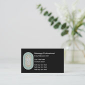 Trendy massagetherapeut op bezoek bij Kaarten Visitekaartje (Staand voorkant)