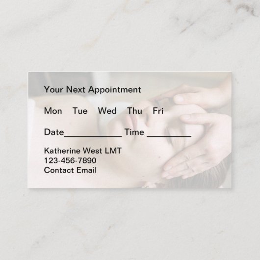Trendy Massagetherapie Afspraak Visitekaartjes (Achterkant)