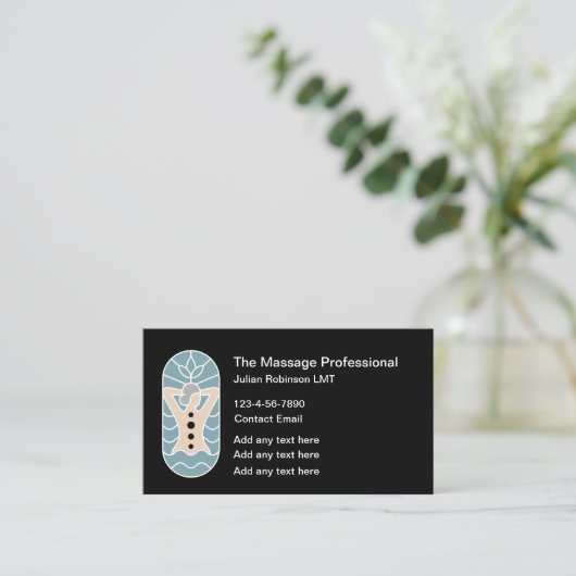Trendy Massagetherapie Visitekaartjes Design (Staand voorkant)