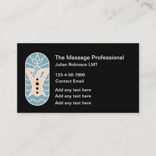 Trendy Massagetherapie Visitekaartjes Design (Voorkant)