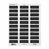 Trendy Mat Zwart Minimalistisch Eigen Naam Adres Etiket (Full Sheet)