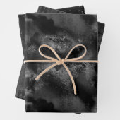 Trendy Matte Black en Grey Grunge Texture Inpakpapier Vel (In situ)