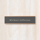 Trendy Matte Black Minimalist Own Name  Deurbordje (Voorkant)