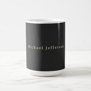 Trendy Matte Zwart Minimalistisch Eigen Naam Koffiemok