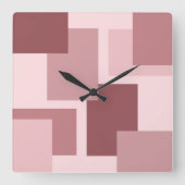 Trendy Mauve Taupe Dusty Roos Colorblock Pattern Vierkante Klok (Voorkant)