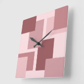 Trendy Mauve Taupe Dusty Roos Colorblock Pattern Vierkante Klok (Hoek)