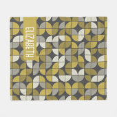 Trendy MCM Half-moonpatroon met goudnaamblok Fleece Deken (Voorkant (Horizontaal))