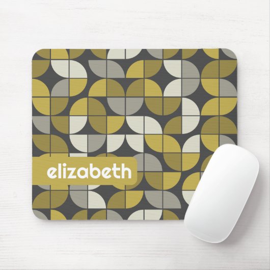 Trendy MCM Half-moonpatroon met goudnaamblok Muismat (Met muis)