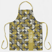 Trendy MCM Half-moonpatroon met goudnaamblok Schort (Voorkant)