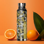 Trendy MCM Half-moonpatroon met goudnaamblok Waterfles