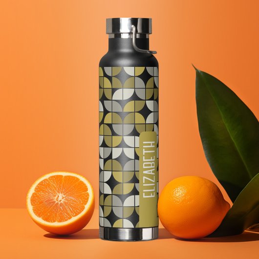 Trendy MCM Half-moonpatroon met goudnaamblok Waterfles