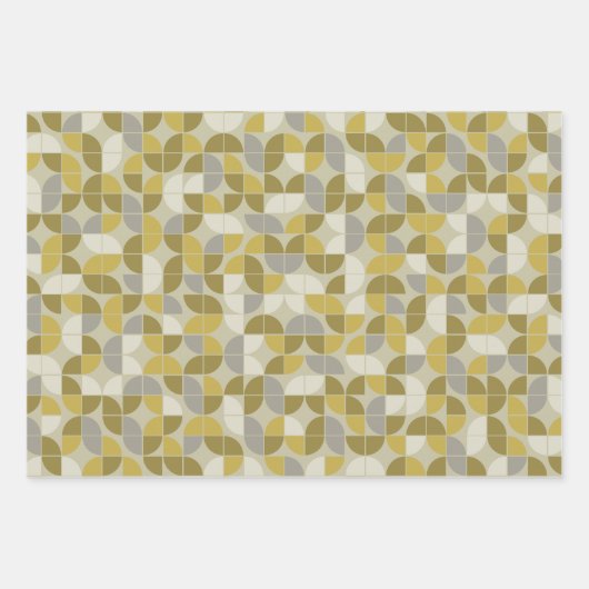 Trendy MCM Halve Maan Patroon - zwart en zwart Inpakpapier Vel (Voorkant 3)