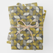 Trendy MCM Halve Maan Patroon - zwart en zwart Inpakpapier Vel (In situ)