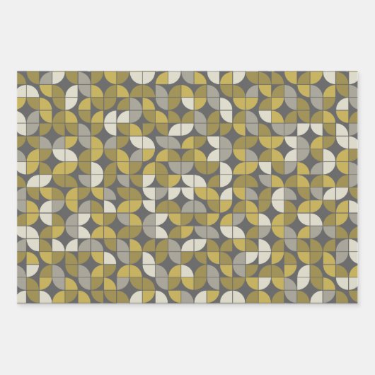 Trendy MCM Halve Maan Patroon - zwart en zwart Inpakpapier Vel (Voorkant)