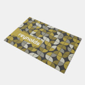 Trendy MCM halvemaanpatroon met gouden naamblok Deurmat (Schuin)