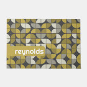 Trendy MCM halvemaanpatroon met gouden naamblok Deurmat (Voorkant)