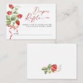 Trendy Meadow Aardbei Baby shower Luier Raffle Informatiekaartje (Voorkant / Achterkant)