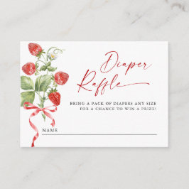 Trendy Meadow Aardbei Baby shower Luier Raffle Informatiekaartje