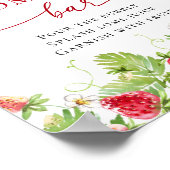 Trendy Meadow Strawberry Baby shower MOMOSA Bar Poster (Hoek)