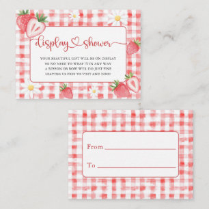 Trendy Meadow Strawberry Boeken voor Baby shower Informatiekaartje