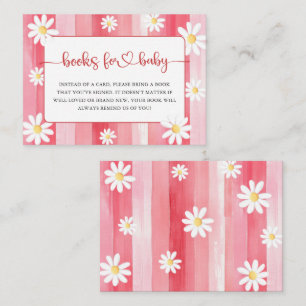Trendy Meadow Strawberry Boeken voor Baby shower Informatiekaartje