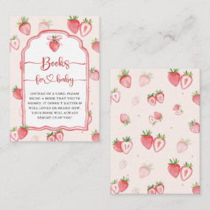 Trendy Meadow Strawberry Boeken voor Baby shower Informatiekaartje