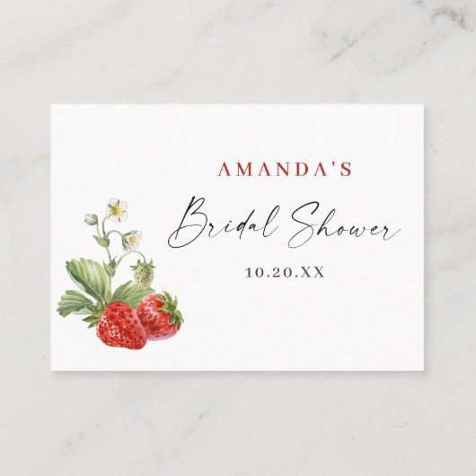 Trendy Meadow Strawberry Gissen Hoeveel Game Kaart Visitekaartje (Achterkant)