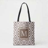 Trendy Medium Brown Monogram Arrow Diamond Pattern Tote Bag (Voorkant)
