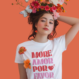 Trendy Meer Amor Por Favoriet Rood en Roze Eenvoud T-shirt