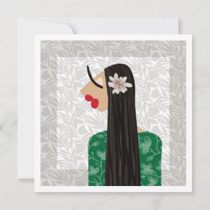 Trendy Meisje 1b Mode Illustratie Kunstkaart Kaart