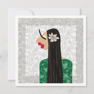 Trendy Meisje 1b Mode Illustratie Kunstkaart Kaart