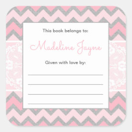 Trendy Meisje Baby shower Bookplate sticker