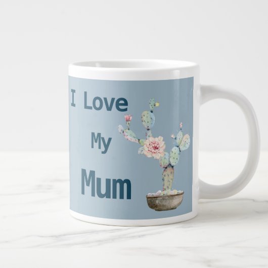 Trendy meisje ik hou van mijn moeder grote koffiekop (Rechts)