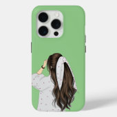 Trendy Meisje Illustratie - Stijlvol groen design Case-Mate iPhone Case (Achterkant)