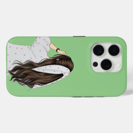 Trendy Meisje Illustratie - Stijlvol groen design Case-Mate iPhone Case (Achterkant (horizontaal))