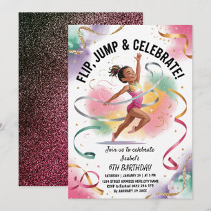 Trendy Meisjes Gymnastiek Gymnastiek Verjaardagsfe Kaart